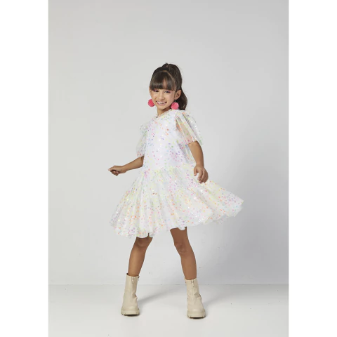 VESTIDO FEMININO INFANTIL RODADO EM TULE