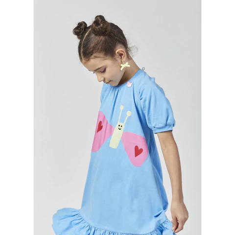 VESTIDO FEMININO INFANTIL AMPLO E RODADO