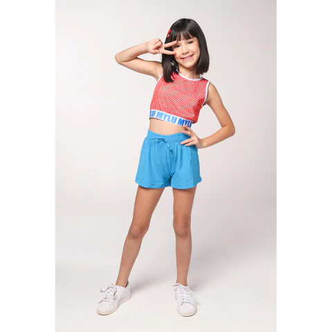 CONJUNTO FEMININO INFANTIL BLUSA E SHORT