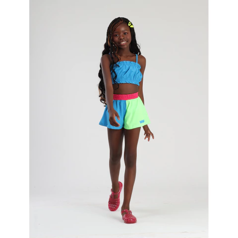 CONJUNTO FEMININO INFANTIL CROPPED E SHORT