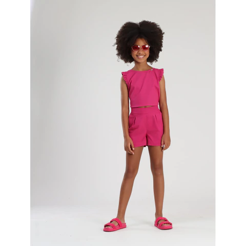 CONJUNTO FEMININO INFANTIL BLUSA E SHORT