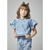 Blusa Feminino Infantil Jeans com Strass Aplicados