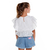 Short Feminino Infantil Jeans Respingo e Bordado Arco Íris - comprar online