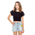 Short Feminino Infantil Jeans Com Patch