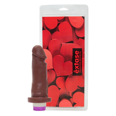 PROTESE EXTASE VIBRO CHOCOLATE 16,5X3,5CM