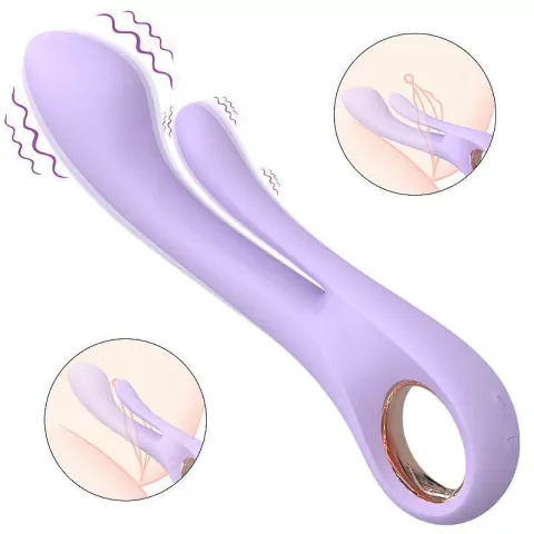 Vibrador de Ponto G e clitoris - Kaethe - S-Hande: Cor: Lilas;