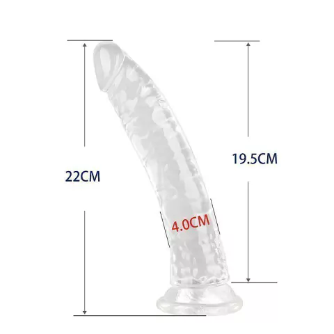 Penis Realistico em Silicone com Ventosa - 21,0x4,0 cm - SI: Cor: Transparente;
