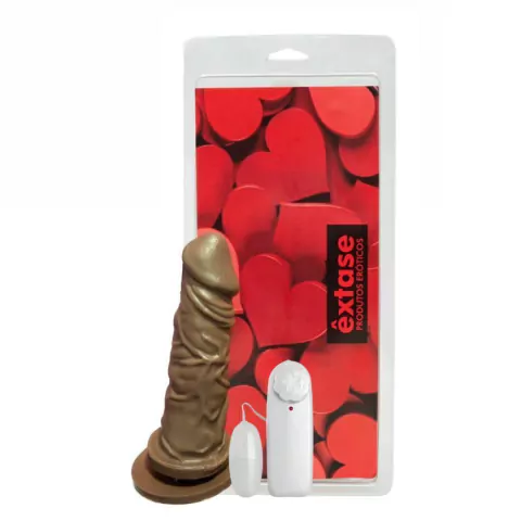 PROTESE EXTASE VIBRO VENTOSA CHOCOLATE 15,4X4CM