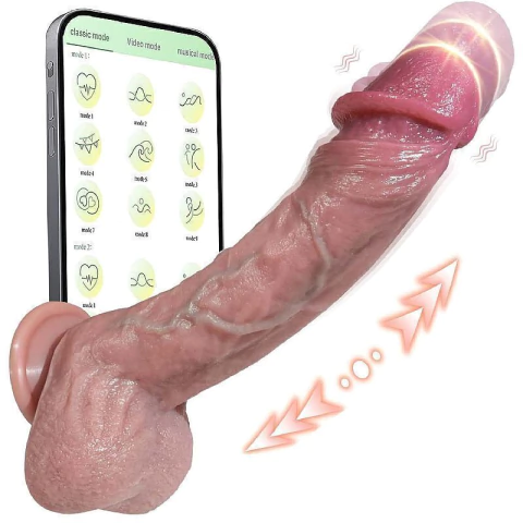 Pênis Realístico com Vai e Vem / Com Aquecimento - VIA APP