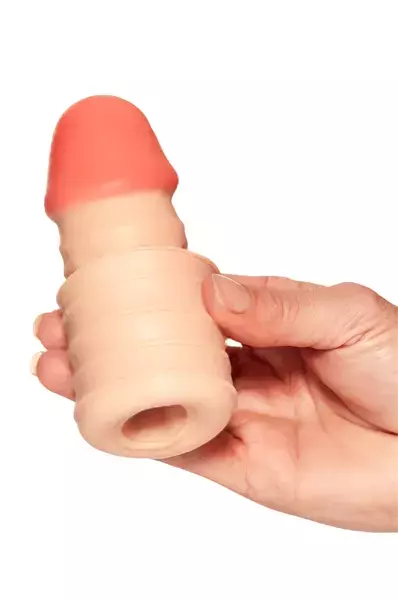 CAPA PENIANA EXTENSORA/MASTURBADORA CLIFF -16,5X4CM - BEGE