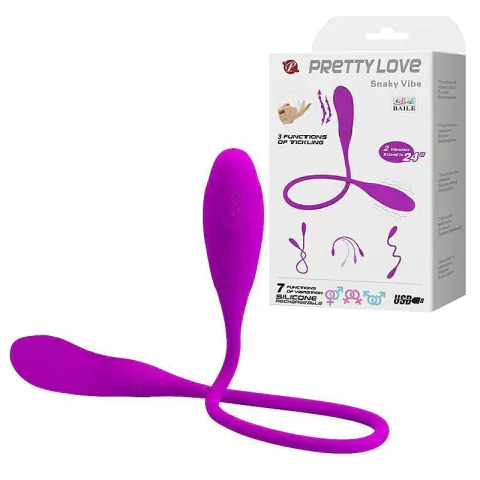 Vibrador de Ponto G e Clitoris com Dedilhar - Duas Pontas - Snaky - Pretty love