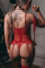 ESPARTILHO EM TULE E RENDA, COM DET. NA LATERAL E BOJO, CALCINHA FIO / VERMELHO / M - comprar online