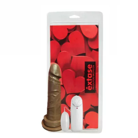 PROTESE EXTASE VIBRO VENTOSA CHOCOLATE 16,5X3,5CM