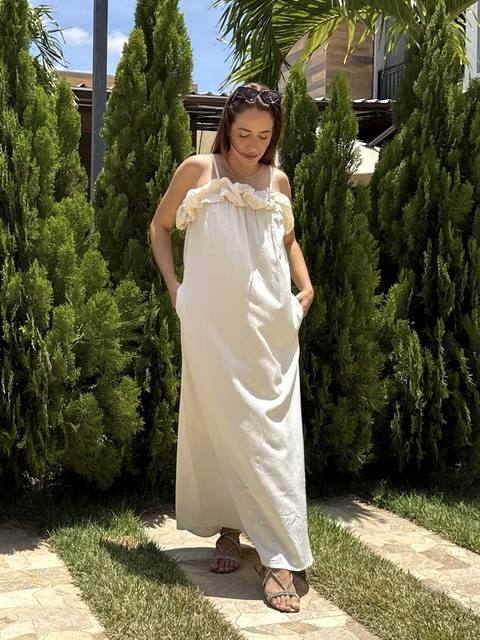 Vestido Midi com bolsos Off-white