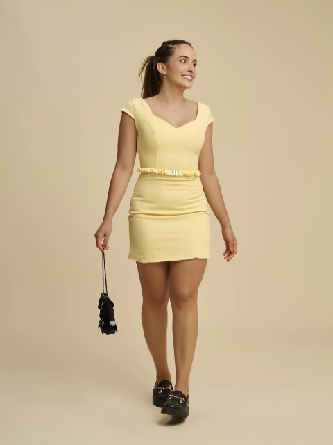 Vestido Pureza Amarelo Manteiga