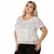 Blusa de Paetês BRANCA com mangas e elastano - Plus da Villa Moda Plus Size Feminina