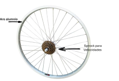 Rin Trasero de Aluminio + Sprocket Para Bicicleta de Velocidades Varias Rodadas en internet