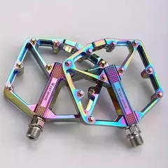 Pedales Bicicleta Anchos Tornasol Aluminio Ultraliviano Antiderrapantes - comprar en línea