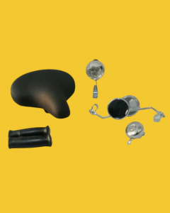 Kit Para Bicicleta Faro Espejos Campanilla Asientoy Puños Negros MyBikeMx