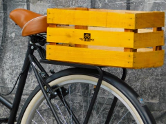 Caja de Carga Trasera para Bicicleta Madera en Colores con Liga de Ajuste Mybikemx