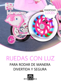 Llantitas Entrenadoras con Luz en Color Rosa para Bicicletas Infantiles de Rodada 12 a 20