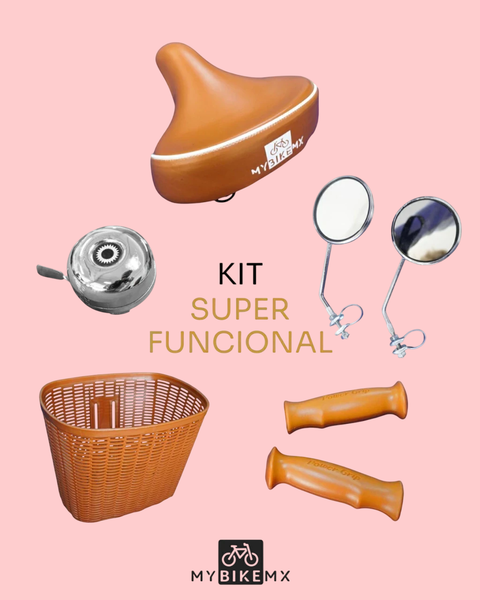 Kit Bicicleta Canasta Timbre Espejos Puños Y Asiento MyBikeMx - comprar en línea