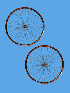 Imagen de Rines Para Bicicleta en Colores Metalicos con Rayos y Mazas del Mismo Tono Mybikemx