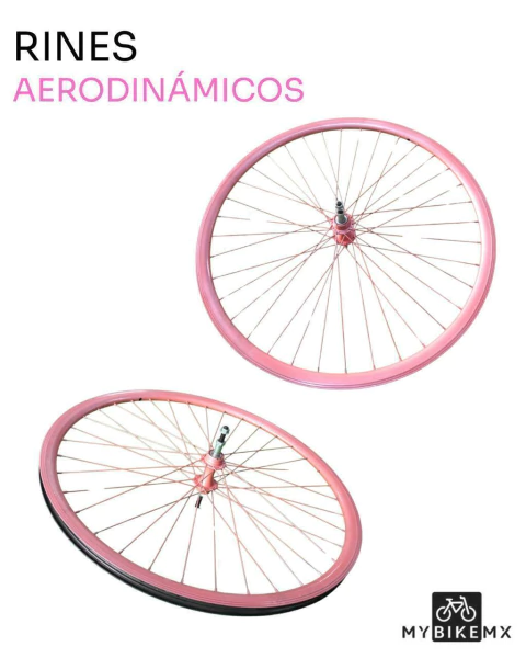 Rines Mybikemx Aerodinámicos Rosa Perlado 36 Agujeros Piñon Libre