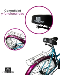 Bicicleta Fiusha Verde Esmeralda Velocidades y Accesorios Shimano de MyBikeMx