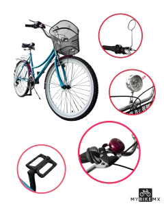 Imagen de Bicicleta Fiusha Verde Esmeralda Velocidades y Accesorios Shimano de MyBikeMx