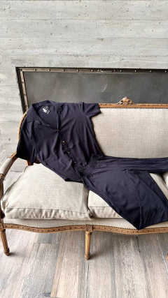 PANTALON DE LINO ELASTIZADO (Negro)