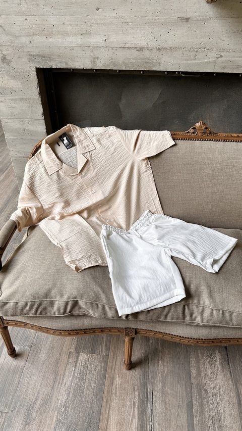 BERMUDAS DE LINO LORI (Blanco) - comprar online