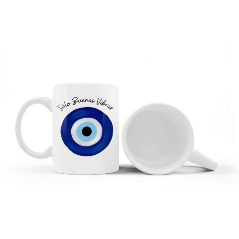 Taza cerámica Ojo Turco - Sólo buenas vibras