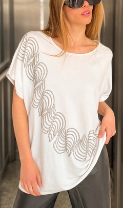 Remeron Waves estampado y strass amplio hta XXL Art 23517 Fr en internet