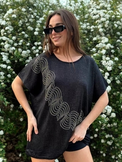 Remeron Waves estampado y strass amplio hta XXL Art 23517 Fr - tienda online