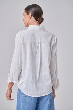 Imagen de Camisa Briana bordado hojas lentejuelas art4090 Fr