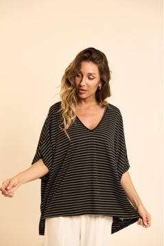 Remerón Tina rayado T.U oversize art552 Al - tienda online