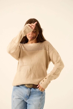 Sweater Ajax detalle calado y botones hta L art 631 Fr en internet
