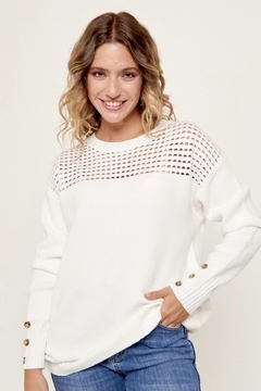 Sweater Ajax detalle calado y botones hta L art 631 Fr