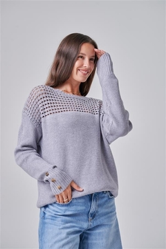 Sweater Ajax detalle calado y botones hta L art 631 Fr - tienda online