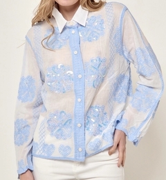Camisa Rachel encaje y bordada flores hta XL Art8000 Vi - tienda online