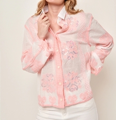 Camisa Rachel encaje y bordada flores hta XL Art8000 Vi - comprar online