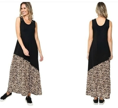 Vestido Animal Print Largo escote V T.U Amplio Al