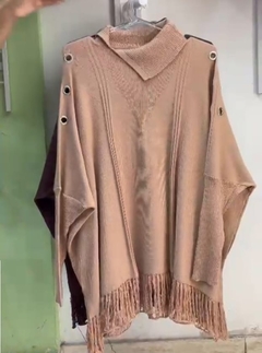 Poncho Cecilia cuello polera y detalle hombro T.U amplio Cla - comprar online