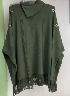 Poncho Cecilia cuello polera y detalle hombro T.U amplio Cla - comprar online