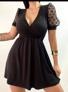 Vestido Roma cuello V detalle mangas Rch - comprar online