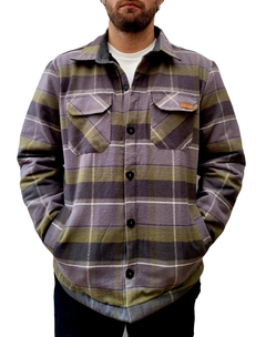 Camisaco con Corderito Hombre - Verde y Gris - Kaysun