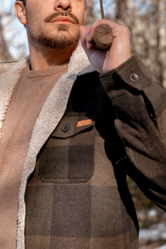 Campera de Paño Hombre - Verde y Negro en internet