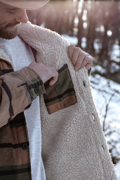 Campera de Paño Hombre - Marron y Verde - comprar online
