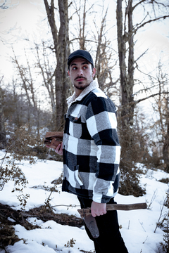 Campera de Paño Hombre - Negro y Blanco - Kaysun